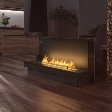 InFire - Lareira BIO embutida 100x45 cm 3kW preta