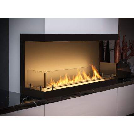 InFire - Lareira BIO embutida 100x50 cm 3kW preta