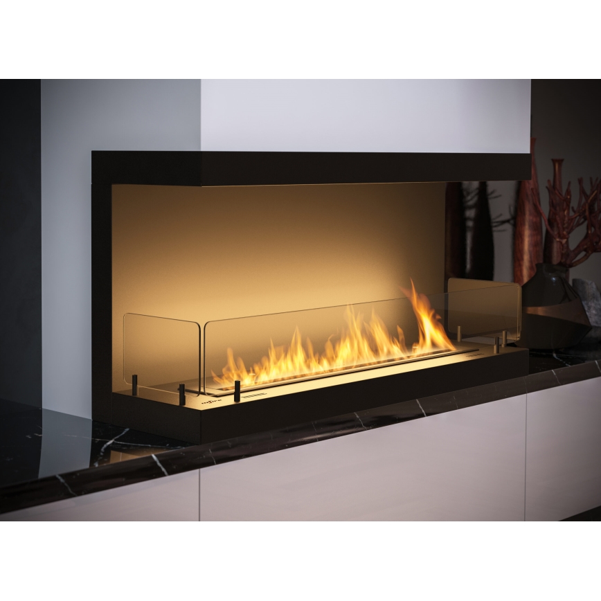 InFire - Lareira BIO embutida 100x50 cm 3kW preta
