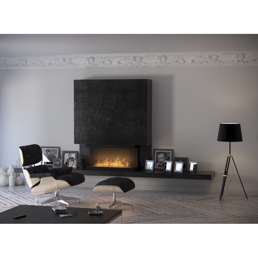 InFire - Lareira BIO embutida 100x50 cm 3kW preta
