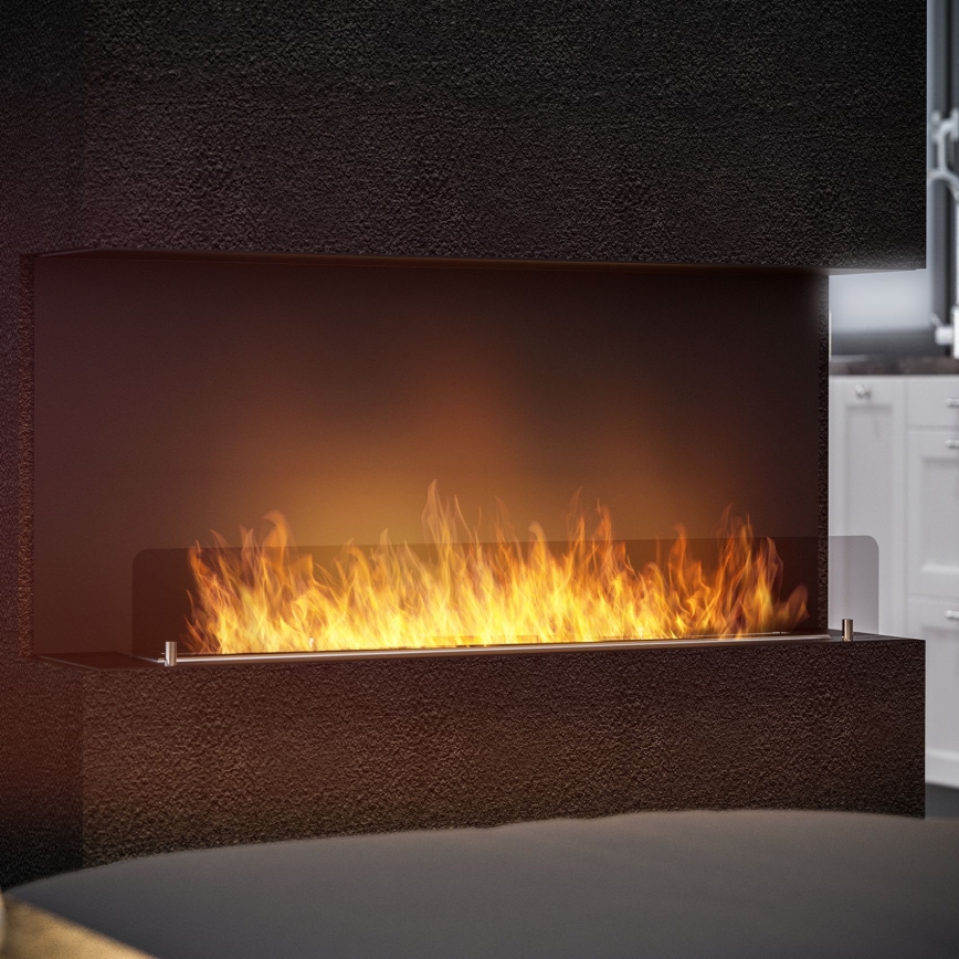 InFire - Lareira BIO embutida 120x45 cm 3kW preta