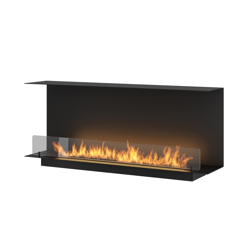 InFire - Lareira BIO embutida 120x45 cm 3kW preta