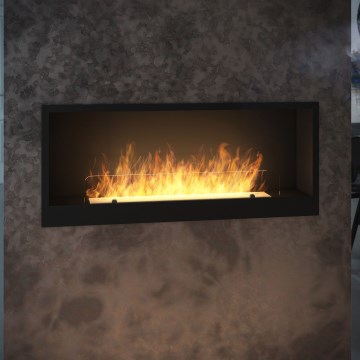 InFire - Lareira BIO embutida 120x50 cm 3kW preta