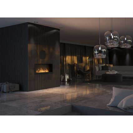 InFire - Lareira BIO embutida 120x50 cm 3kW preta