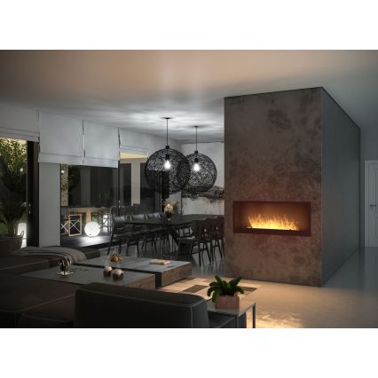 InFire - Lareira BIO embutida 120x50 cm 3kW preta