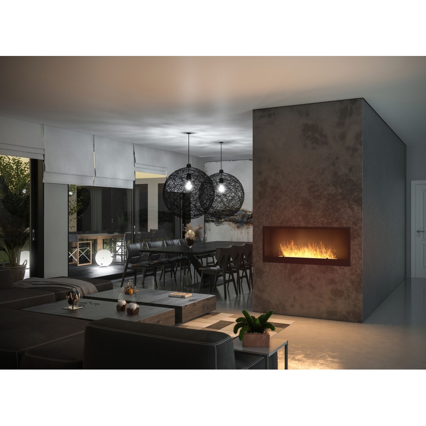 InFire - Lareira BIO embutida 120x50 cm 3kW preta