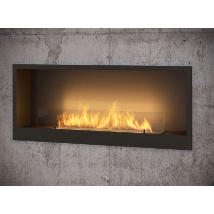 InFire - Lareira BIO embutida 120x50 cm 3kW preta