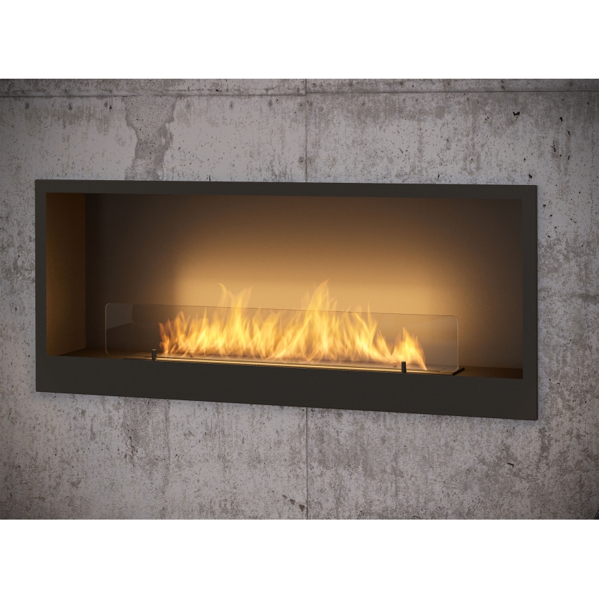 InFire - Lareira BIO embutida 120x50 cm 3kW preta