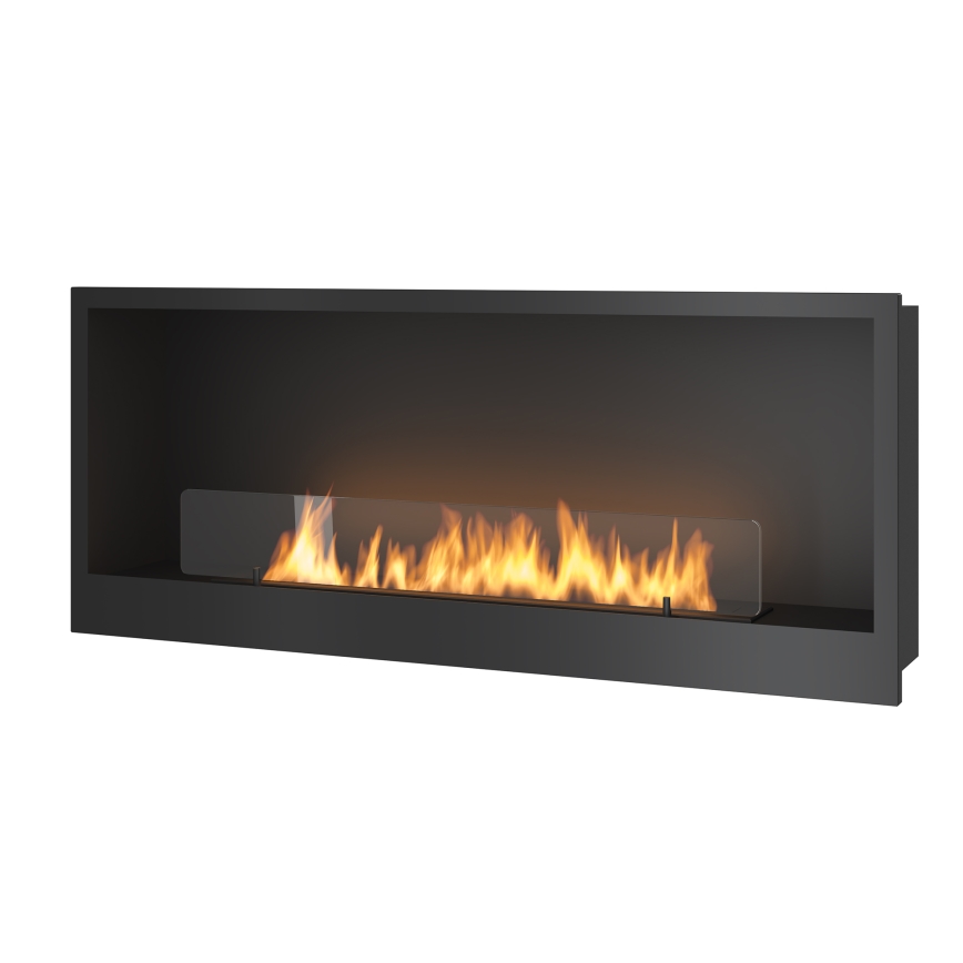 InFire - Lareira BIO embutida 120x50 cm 3kW preta
