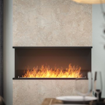 InFire - Lareira BIO embutida 120x50 cm 3kW preta
