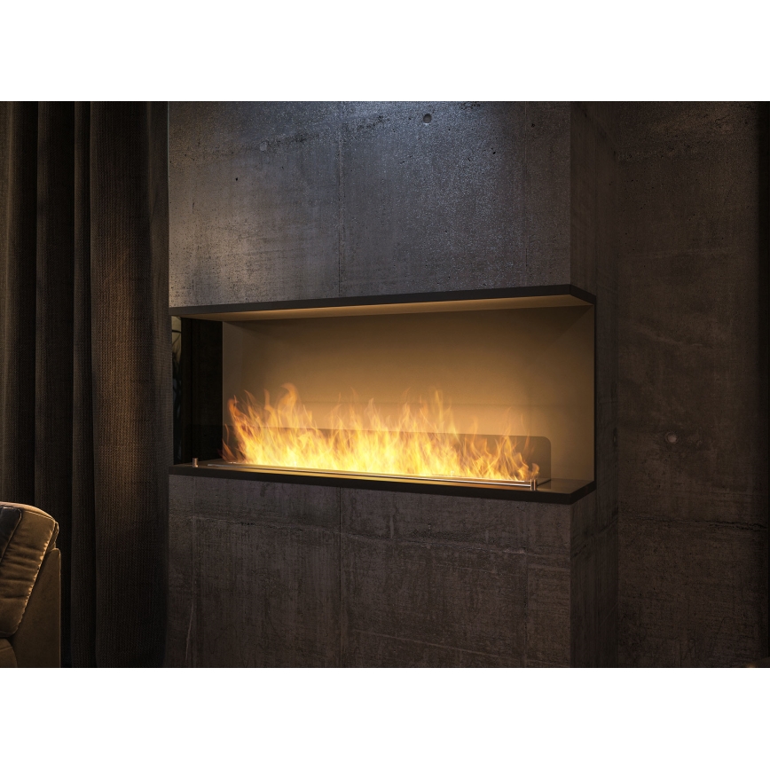 InFire - Lareira BIO embutida 120x50 cm 3kW preta