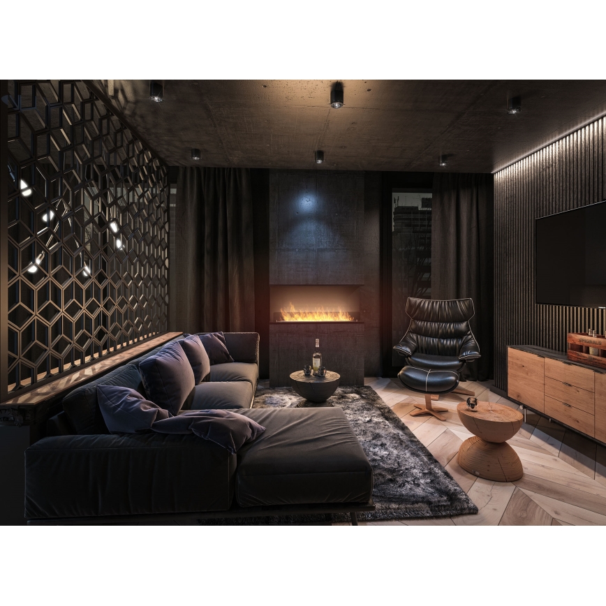 InFire - Lareira BIO embutida 120x50 cm 3kW preta