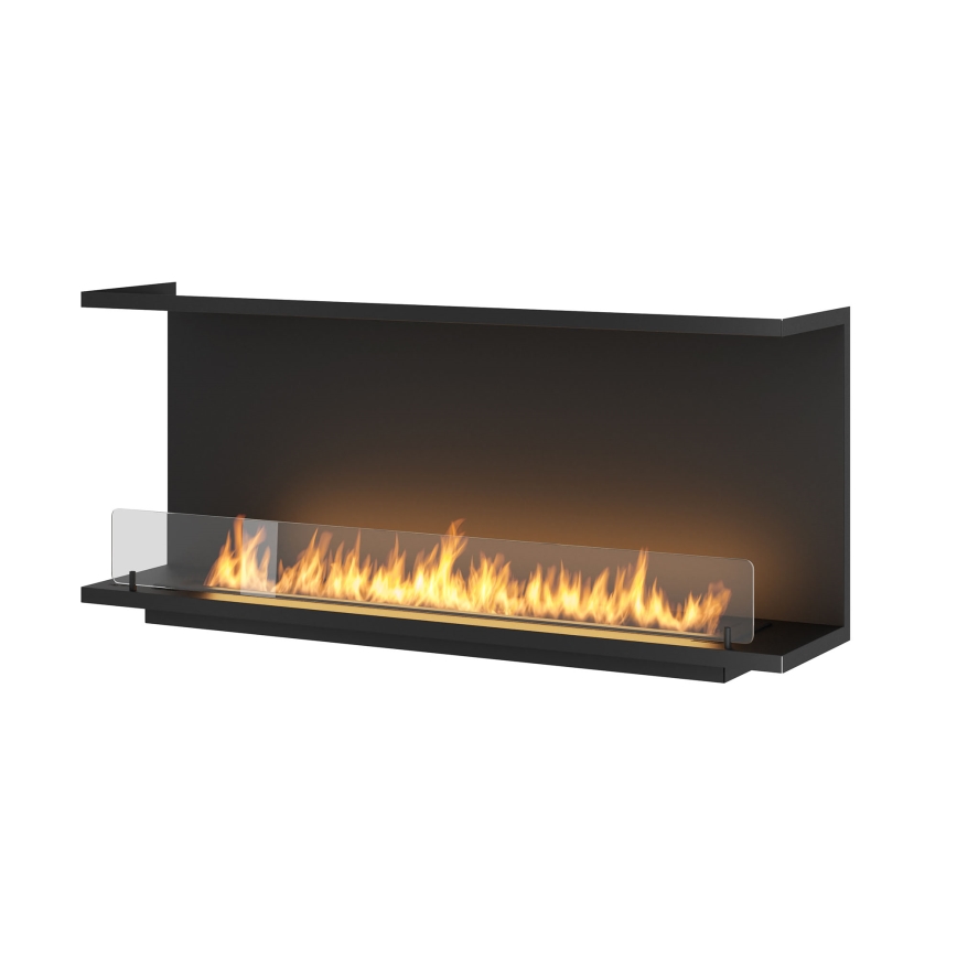 InFire - Lareira BIO embutida 120x50 cm 3kW preta