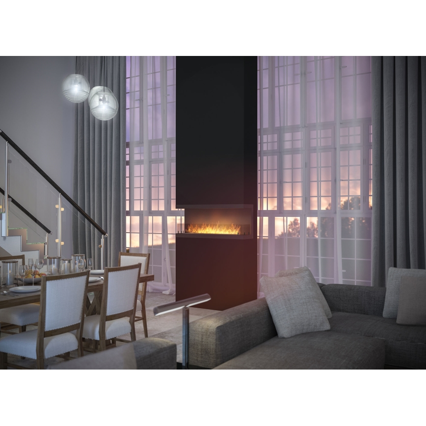 InFire - Lareira BIO embutida 120x50 cm 5kW preta