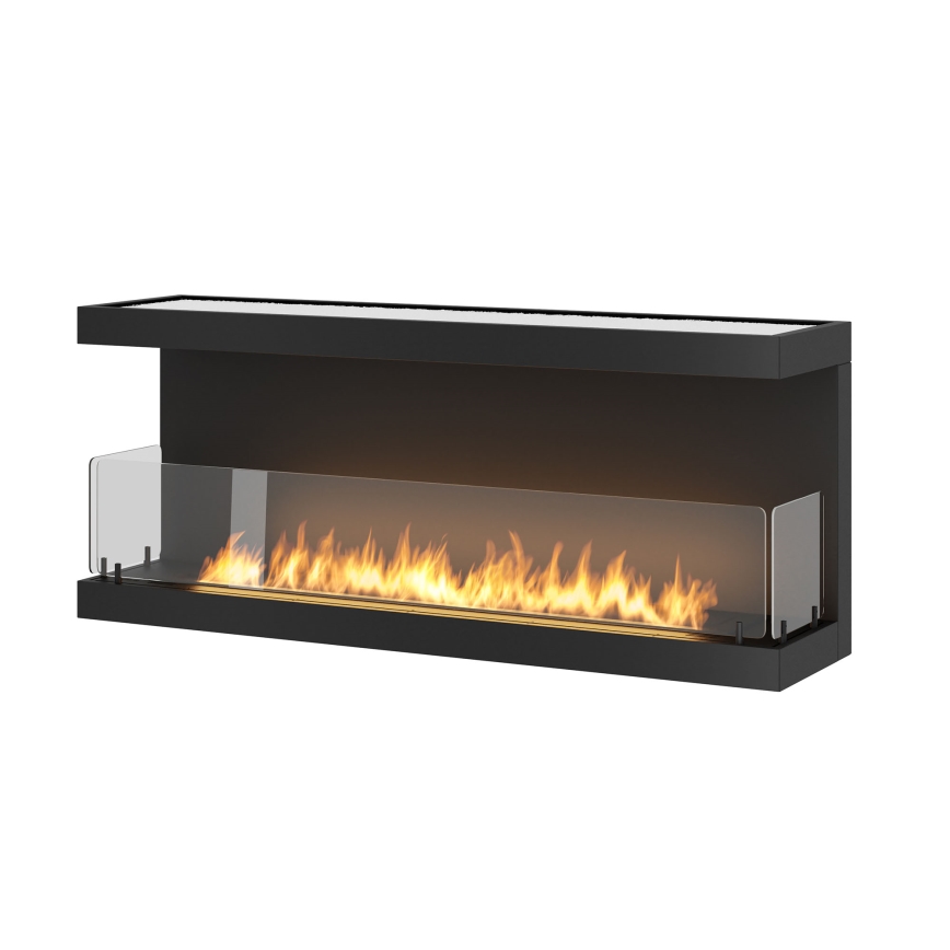 InFire - Lareira BIO embutida 120x50 cm 5kW preta