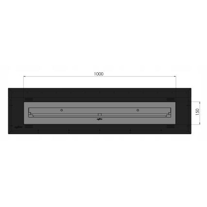 InFire - Lareira BIO embutida 120x50 cm 5kW preta