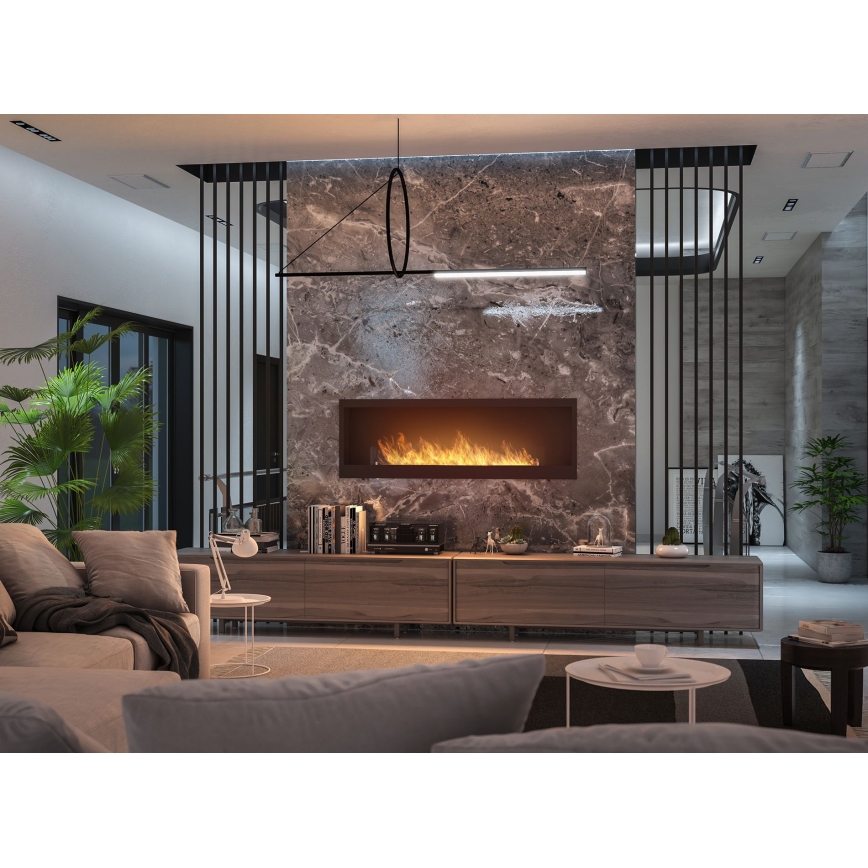 InFire - Lareira BIO embutida 150x50 cm 4,2kW preta
