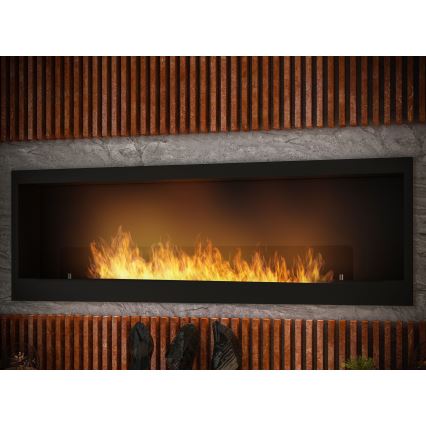 InFire - Lareira BIO embutida 150x50 cm 4,2kW preta