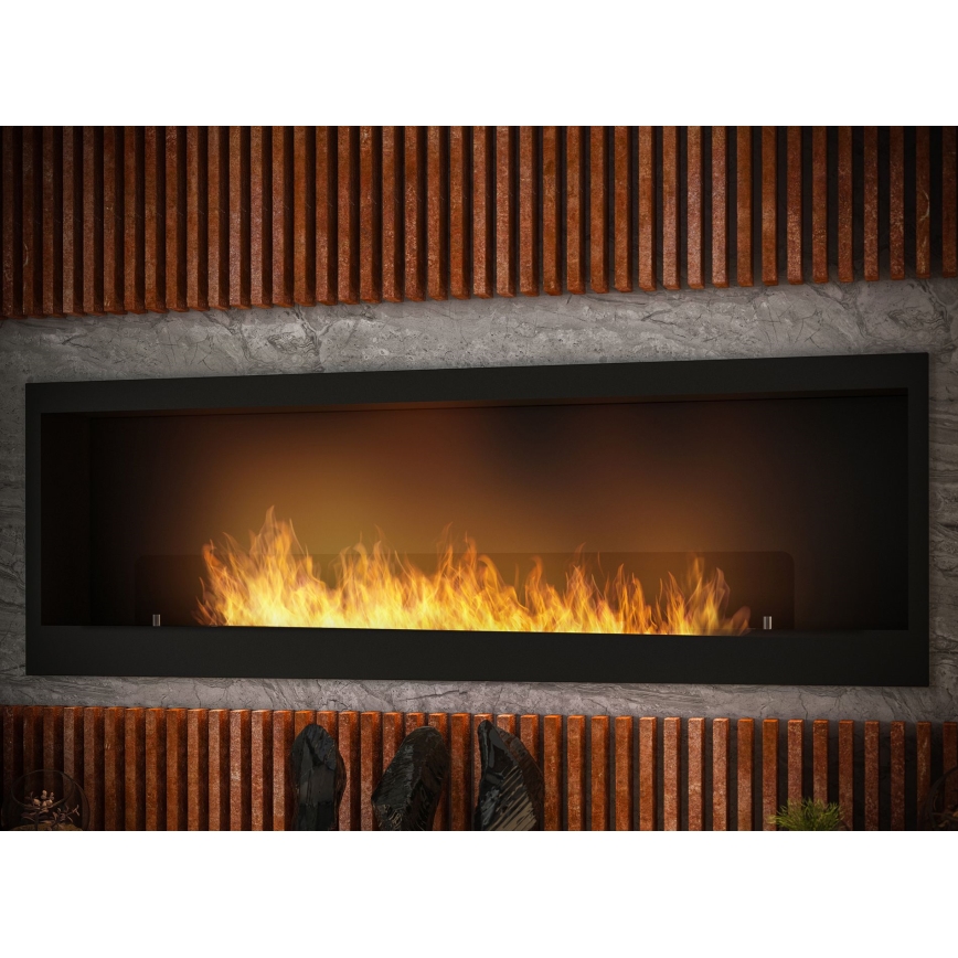 InFire - Lareira BIO embutida 150x50 cm 4,2kW preta