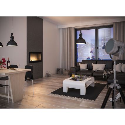 InFire - Lareira BIO embutida 90x50 cm 3kW preta
