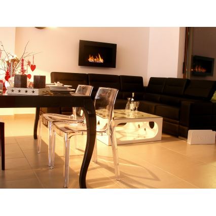 InFire - Lareira BIO embutida 90x50 cm 3kW preta
