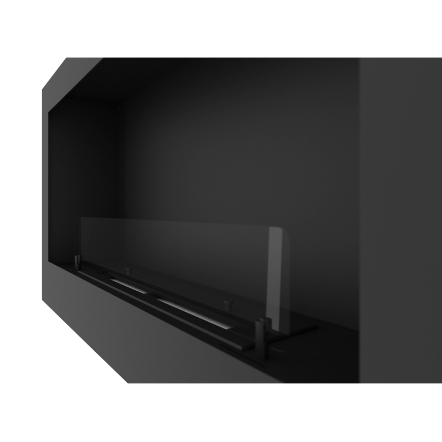 InFire - Lareira BIO embutida 90x50 cm 3kW preta