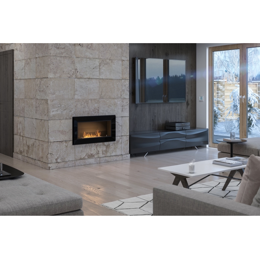 InFire - Lareira BIO Incorporada 49x90 cm 3kW preto