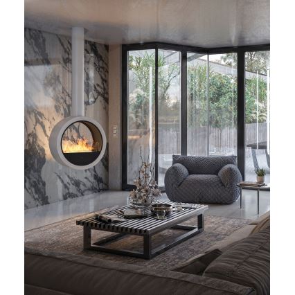 InFire - Lareira BIO suspensa d. 70 cm 3kW branco