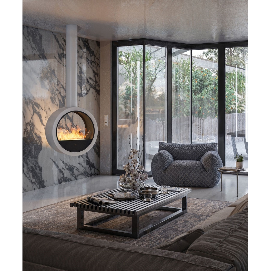 InFire - Lareira BIO suspensa d. 70 cm 3kW branco