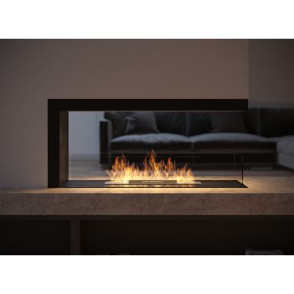 InFire - Lareira de canto BIO 100x50 cm 3kW bifacial