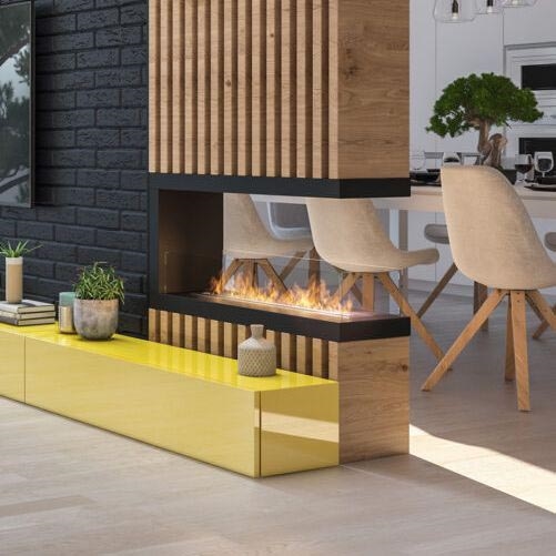 InFire - Lareira de canto BIO 100x50 cm 3kW bifacial