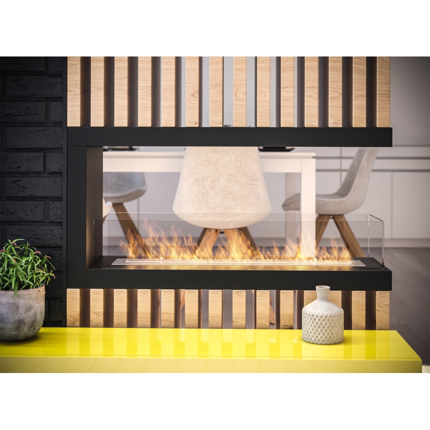InFire - Lareira de canto BIO 100x50 cm 3kW bifacial