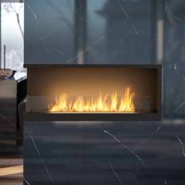 InFire - Lareira de canto BIO 110x45 cm 3kW preto