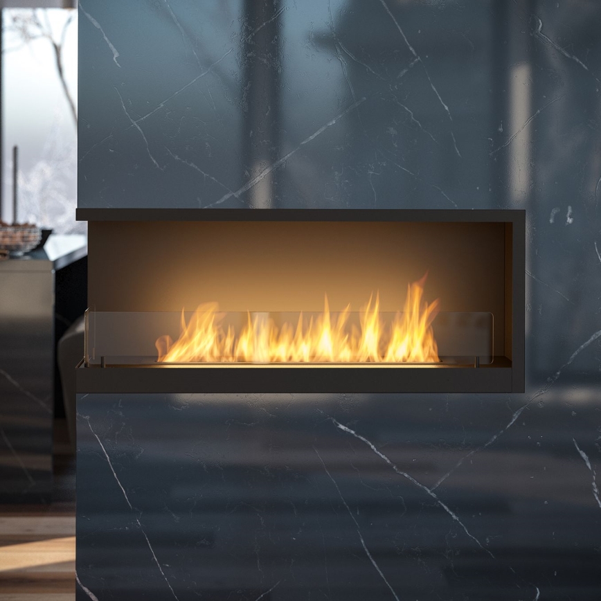 InFire - Lareira de canto BIO 110x45 cm 3kW preto