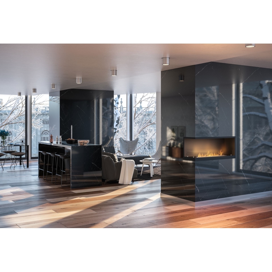 InFire - Lareira de canto BIO 110x45 cm 3kW preto