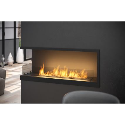 InFire - Lareira de canto BIO 110x45 cm 3kW preto