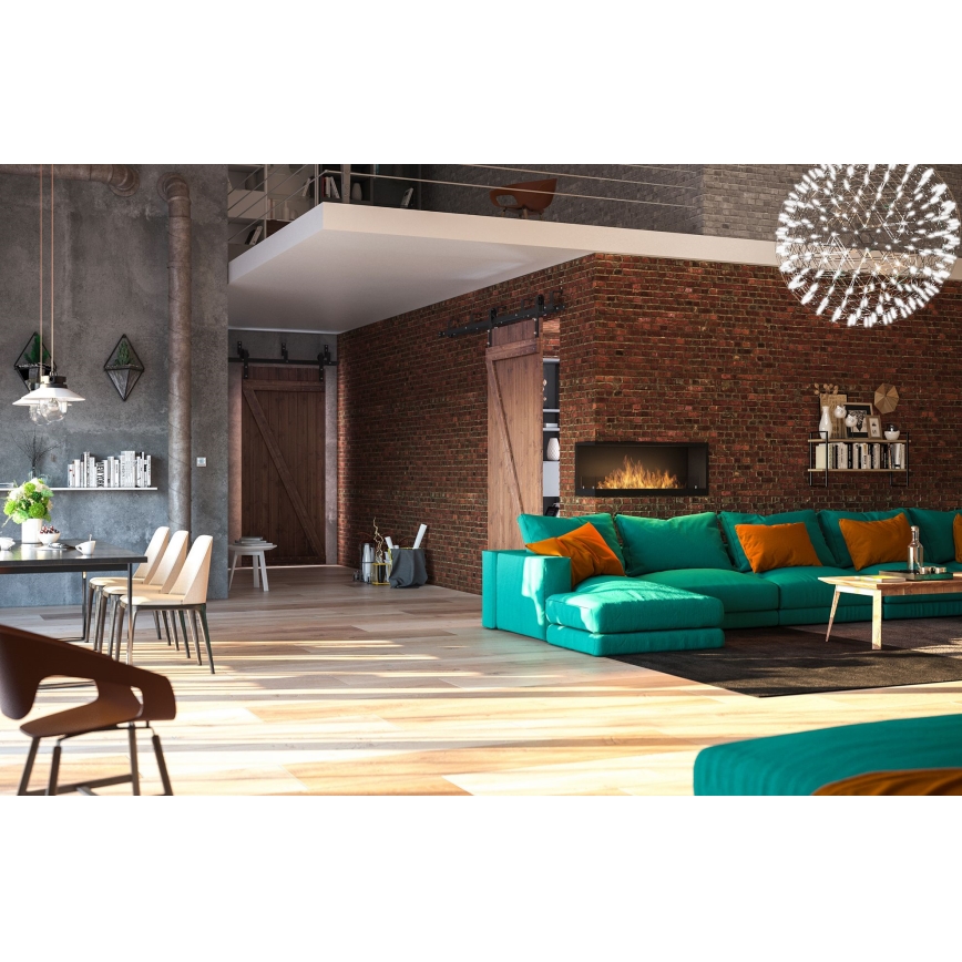 InFire - Lareira de canto BIO 110x45 cm 3kW preto