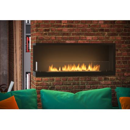 InFire - Lareira de canto BIO 110x45 cm 3kW preto