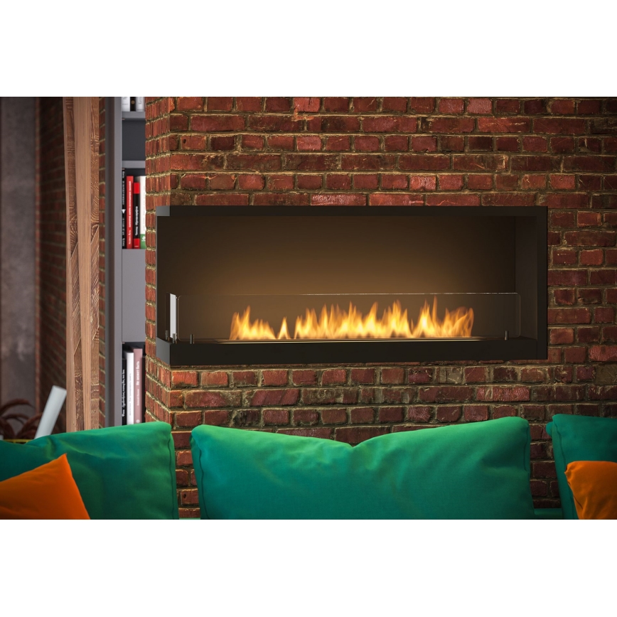 InFire - Lareira de canto BIO 110x45 cm 3kW preto