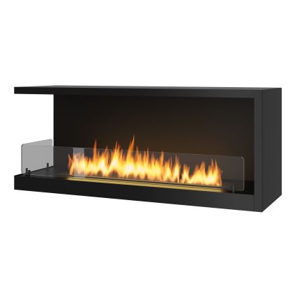 InFire - Lareira de canto BIO 110x45 cm 3kW preto