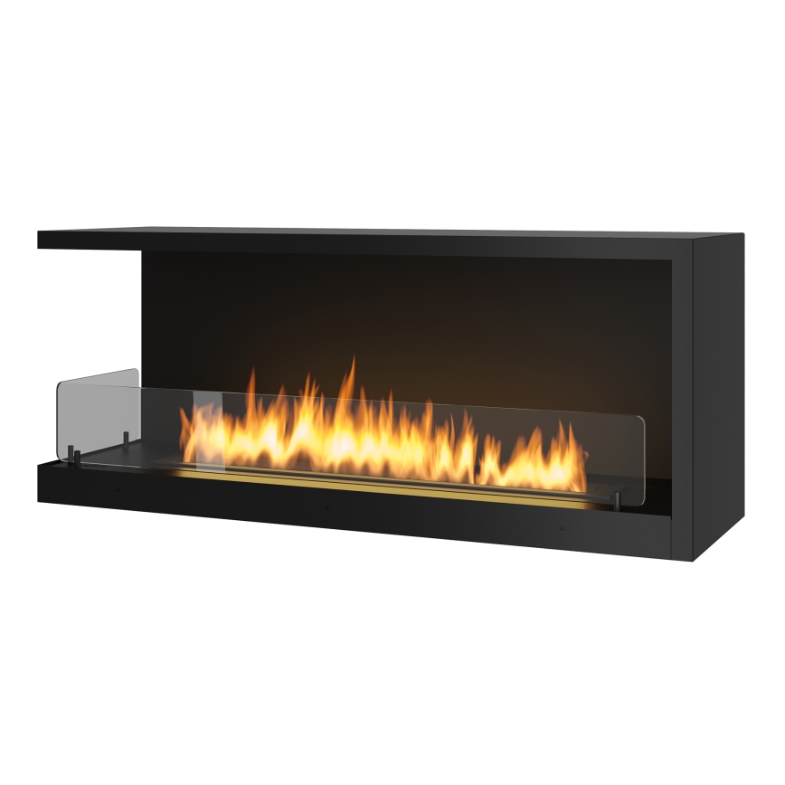InFire - Lareira de canto BIO 110x45 cm 3kW preto