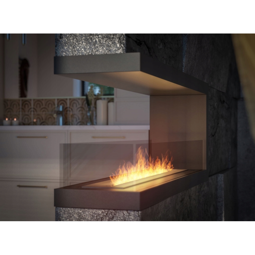 InFire - Lareira de canto BIO 120x50 cm 3kW bifacial