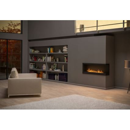 InFire - Lareira de canto BIO 45x120 cm 3kW preto