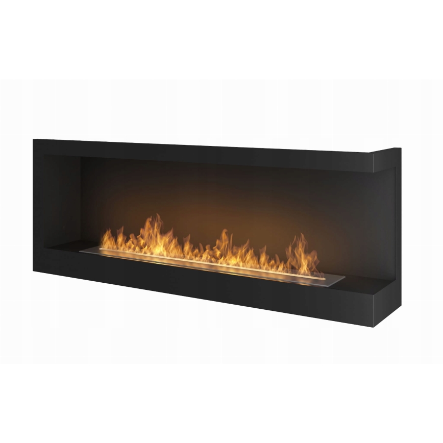 InFire - Lareira de canto BIO 45x120 cm 3kW preto