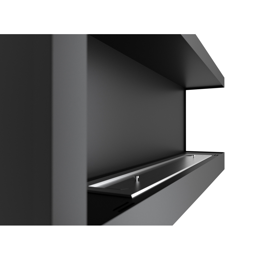 InFire - Lareira de canto BIO 45x120 cm 3kW preto