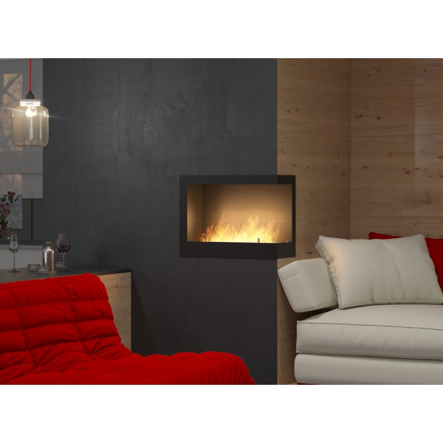 InFire - Lareira de canto BIO 45x60 cm 3kW preto