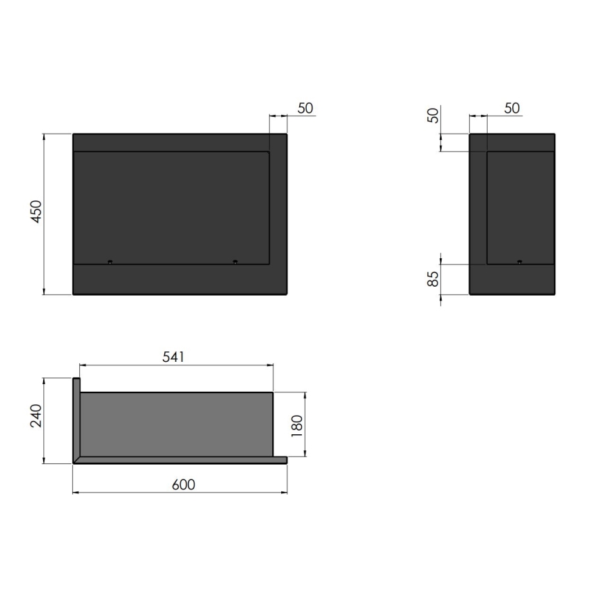 InFire - Lareira de canto BIO 45x60 cm 3kW preto
