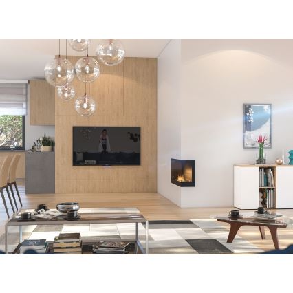 InFire - Lareira de canto BIO 45x90 cm 3kW preto