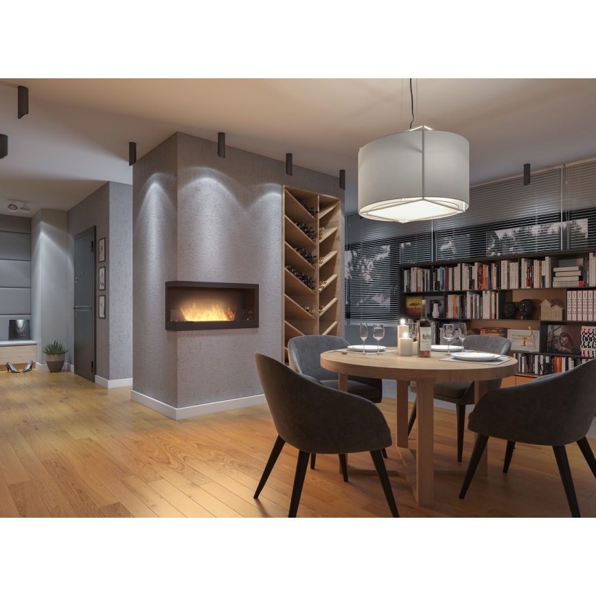 InFire - Lareira de canto BIO 45x90 cm 3kW preto