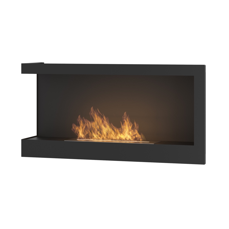 InFire - Lareira de canto BIO 45x90 cm 3kW preto